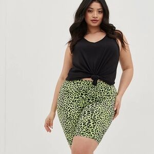 🐆 RARE PASTEL NEON LIME LEOPARD BIKER SHORTS 🐆